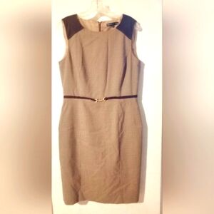 Preston & York Sheath Dress Sz. 10 Brown Plaid‎